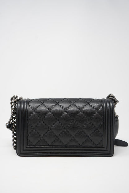 Pre-owned Chanel Quilted Wild Stitch Boy Bag Medium 2015-2016