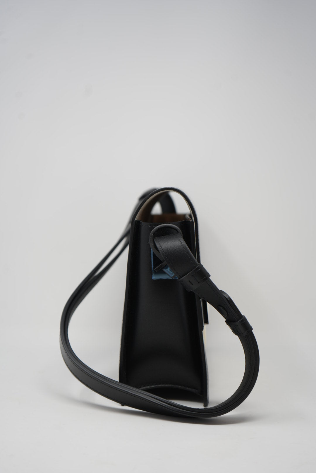 Delvaux Madame Shoulder Bag Black/White with Mirror