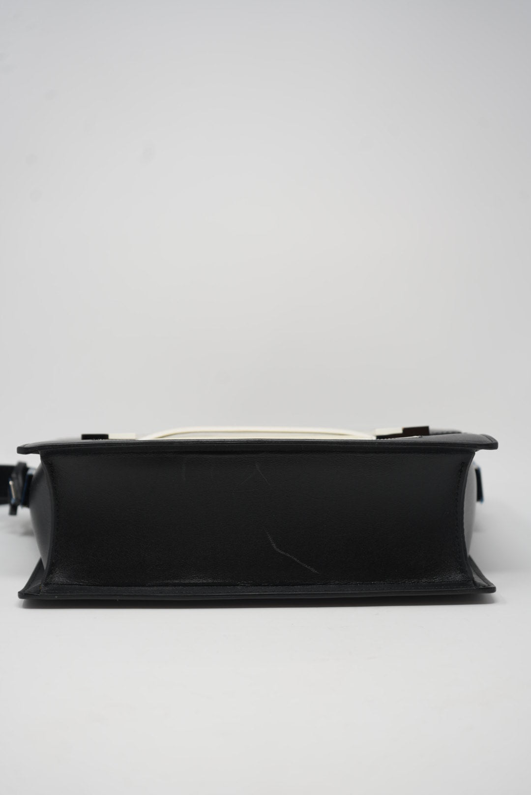 Delvaux Madame Shoulder Bag Black/White with Mirror