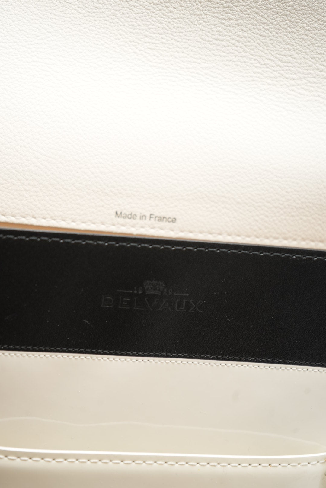 Delvaux Madame Shoulder Bag Black/White with Mirror