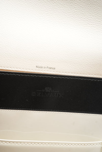 Delvaux Madame Shoulder Bag Black/White with Mirror