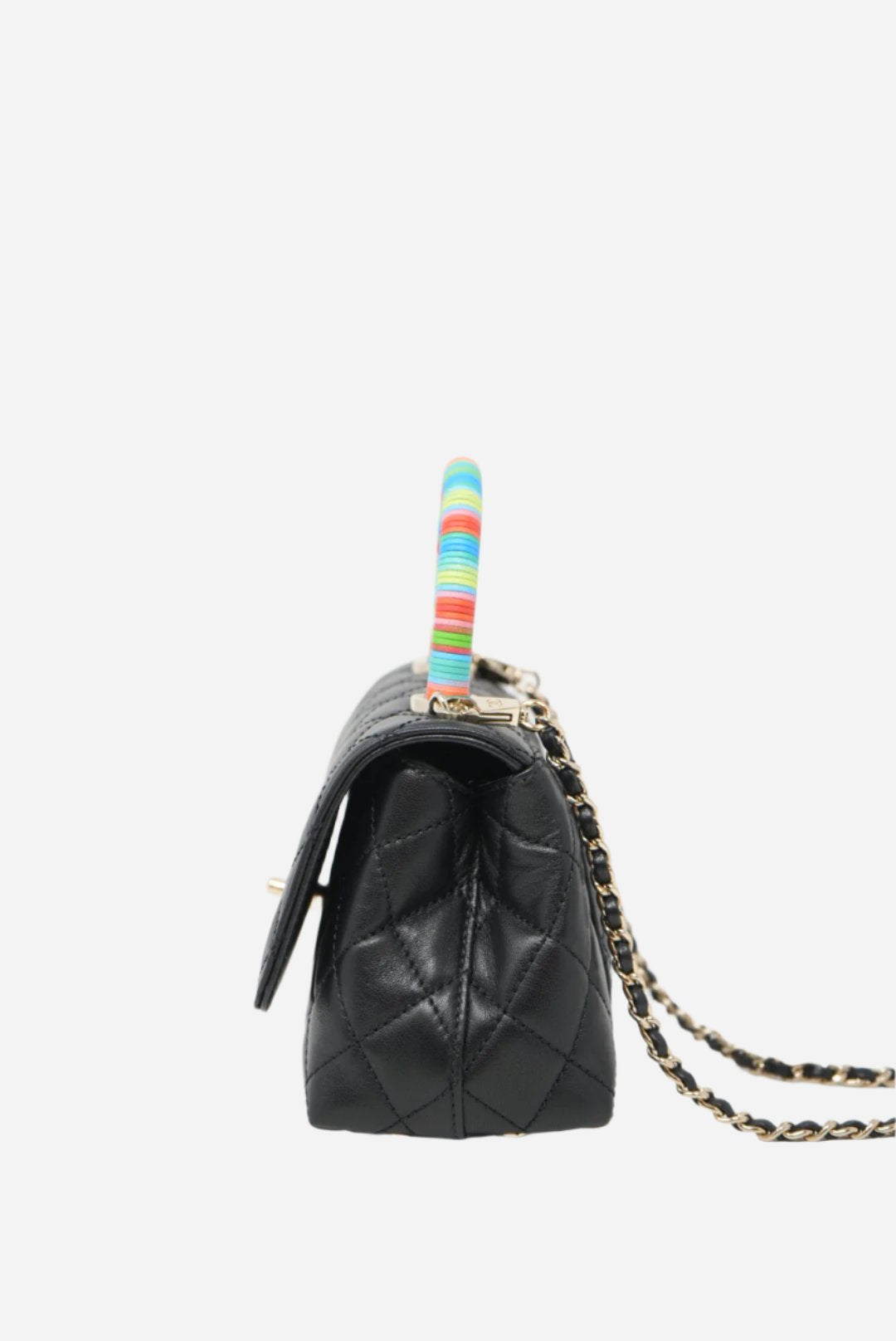 Pre-owned CHANEL Extra Mini Rainbow Coco Handle 2021