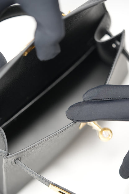 Hermes Epsom Mini Kelly Black BrandNew W/full set B 2023-2024