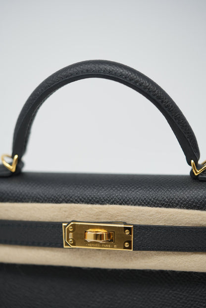 Hermes Epsom Mini Kelly Black BrandNew W/full set B 2023-2024