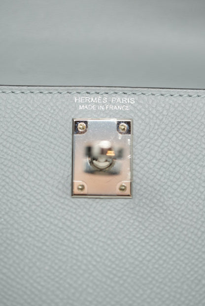 Hermes 2018 Mini Kelly Epsom Blue Glacier
