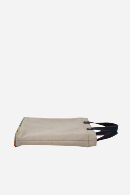Hermes Petit H Canvas/Silk Tote Bag