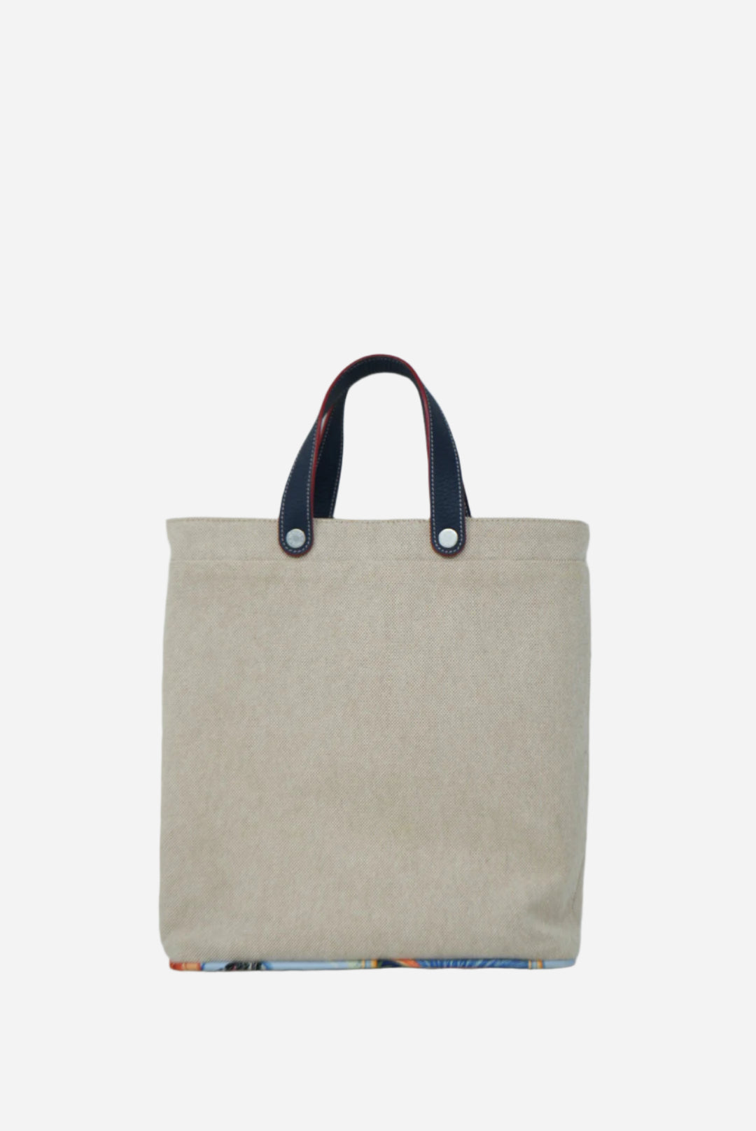Hermes Petit H Canvas/Silk Tote Bag