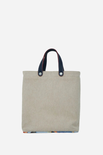 Hermes Petit H Canvas/Silk Tote Bag
