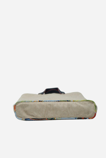 Hermes Petit H Canvas/Silk Tote Bag