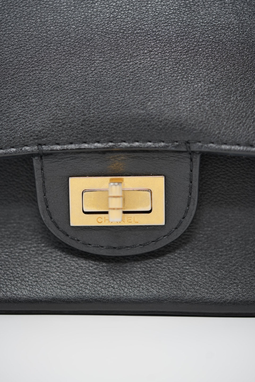Pre-Owned Chanel Black Medium Calfskin Medallion 2.55 Flap Bag