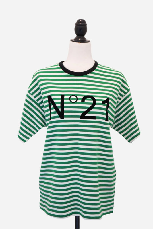N21 Green Oversized Striped Sweater Size 36