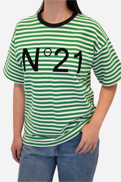N21 Green Oversized Striped Sweater Size 36
