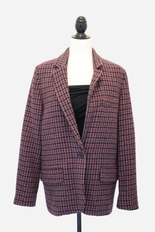 Isabel Marant Etoile Purple Plaid Jacket Size 40