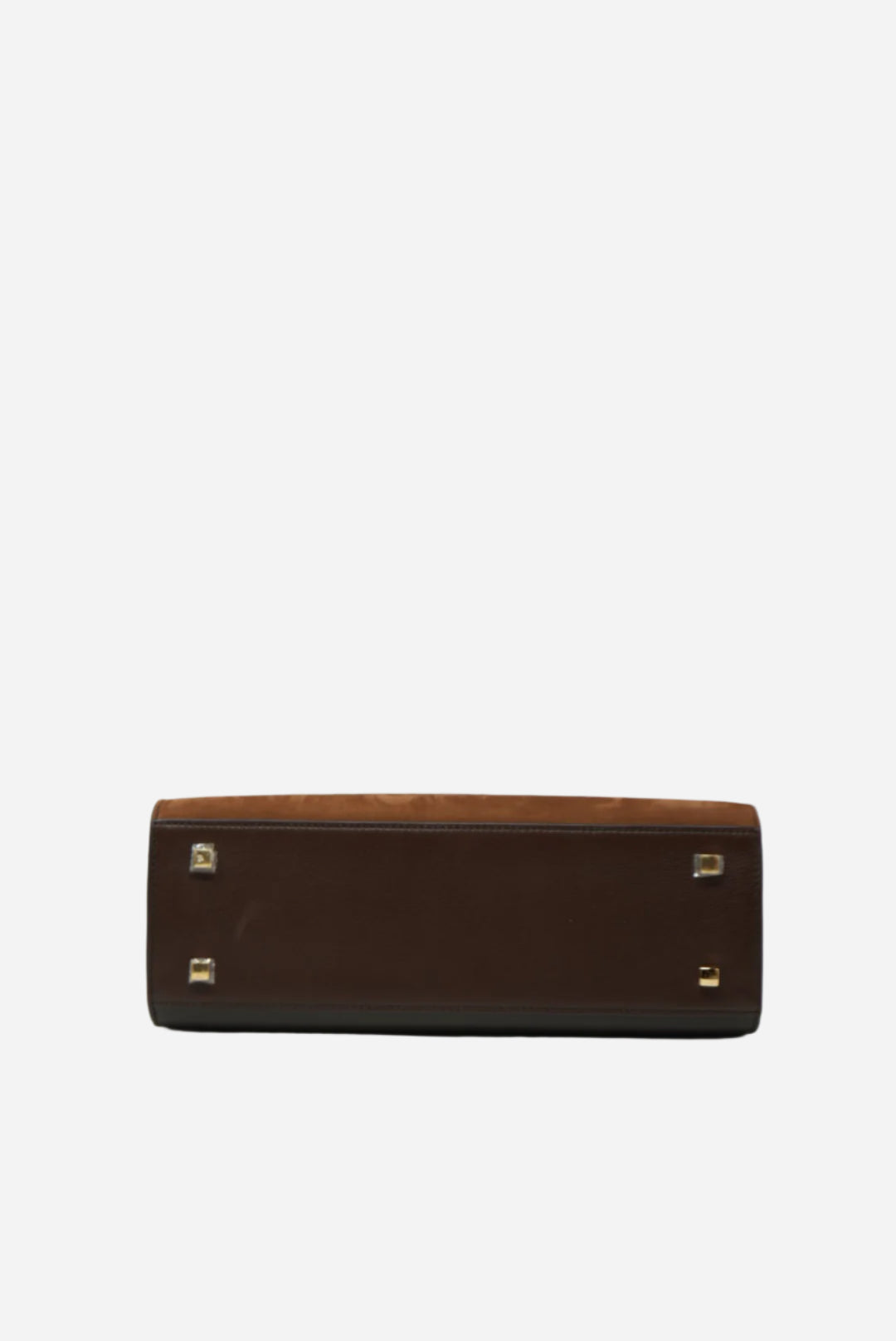 Delvaux Brown Suede/Calfskin Tempete Top Handle With Strap