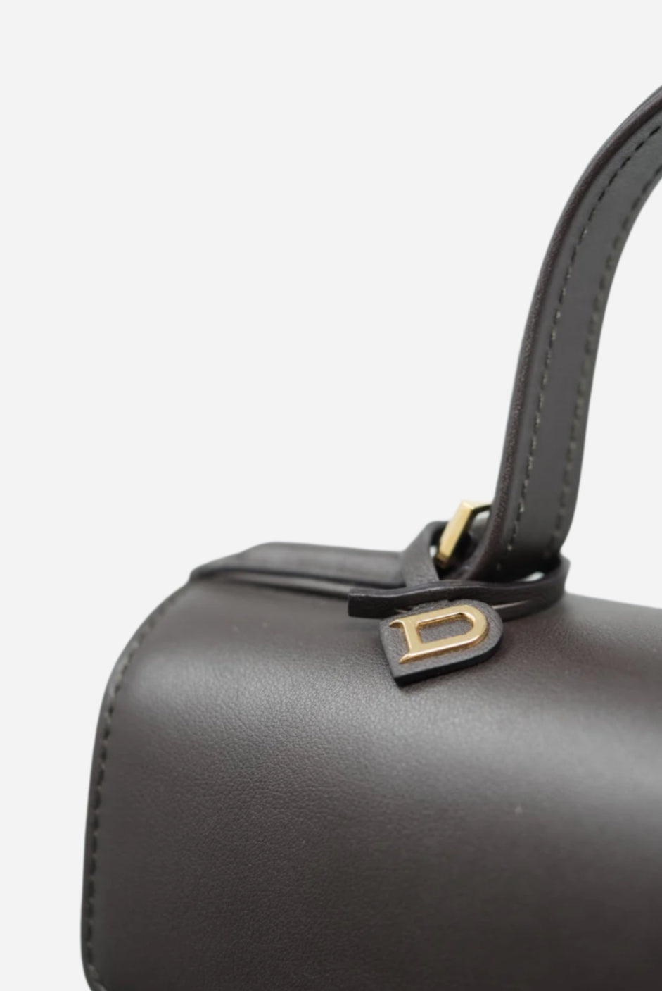 Delvaux Brown Suede/Calfskin Tempete Top Handle With Strap