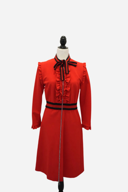 Gucci Zip-up Mini Dress Red Size XL
