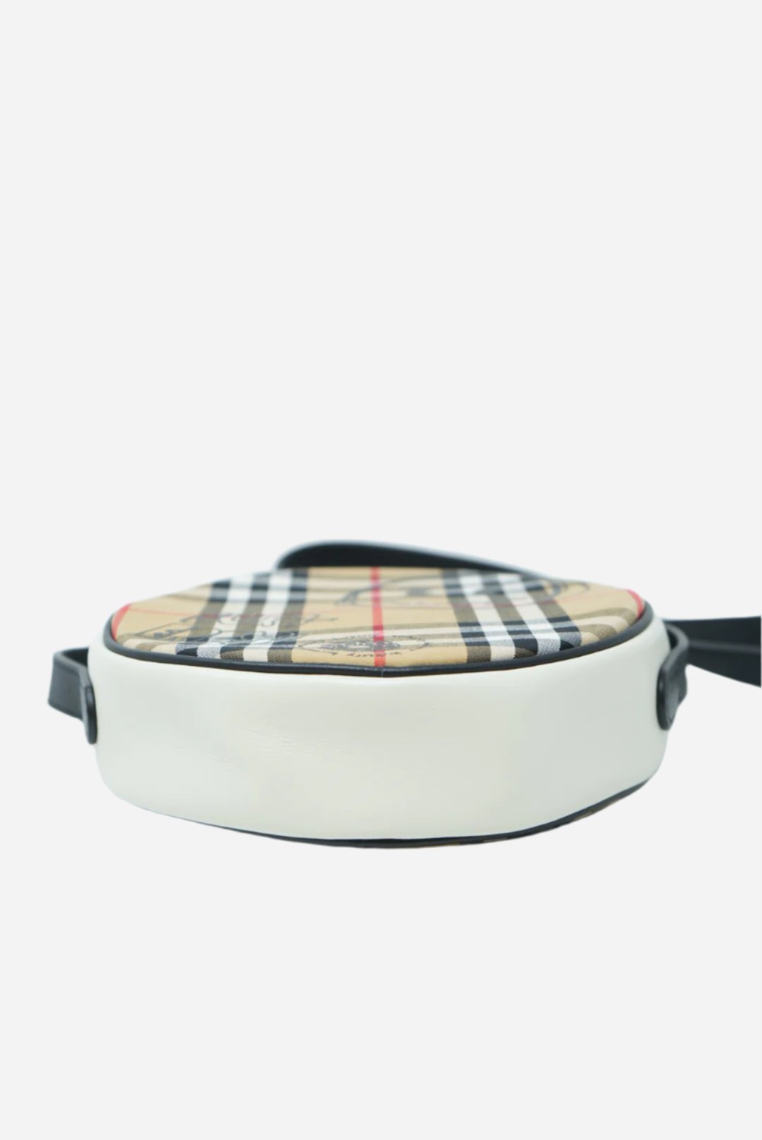 Burberry Canvas/Leather Check Cartoon Print Round Bag