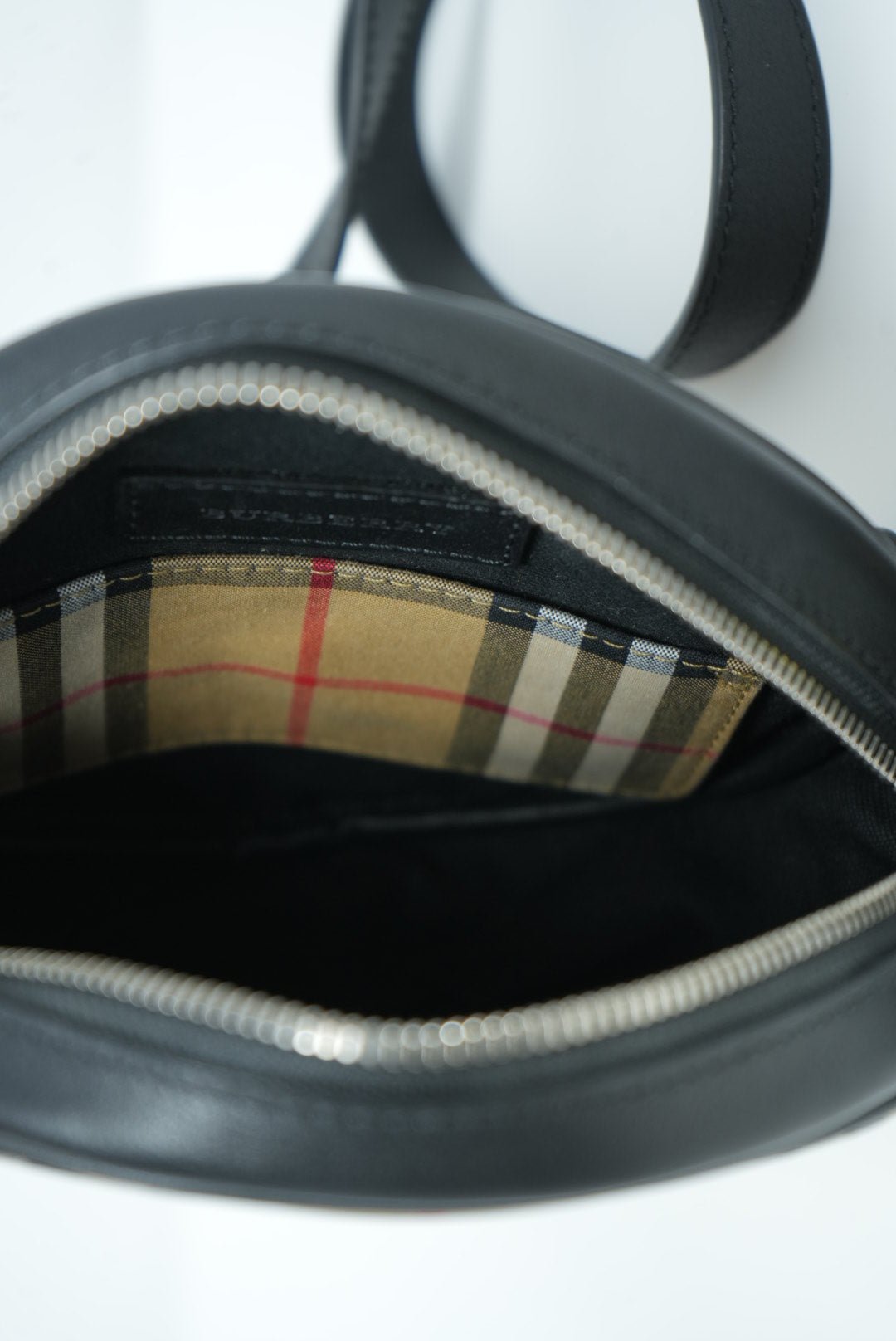Burberry Canvas/Leather Check Cartoon Print Round Bag