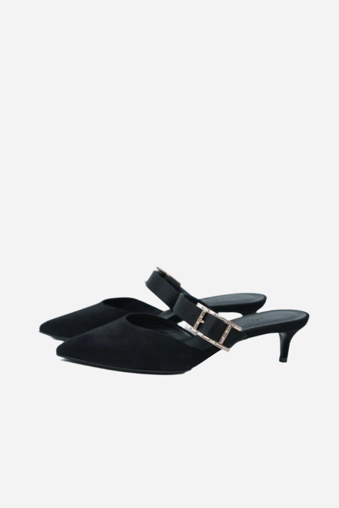 Hermes Black Satin Blink Heels Mules NW Size 36