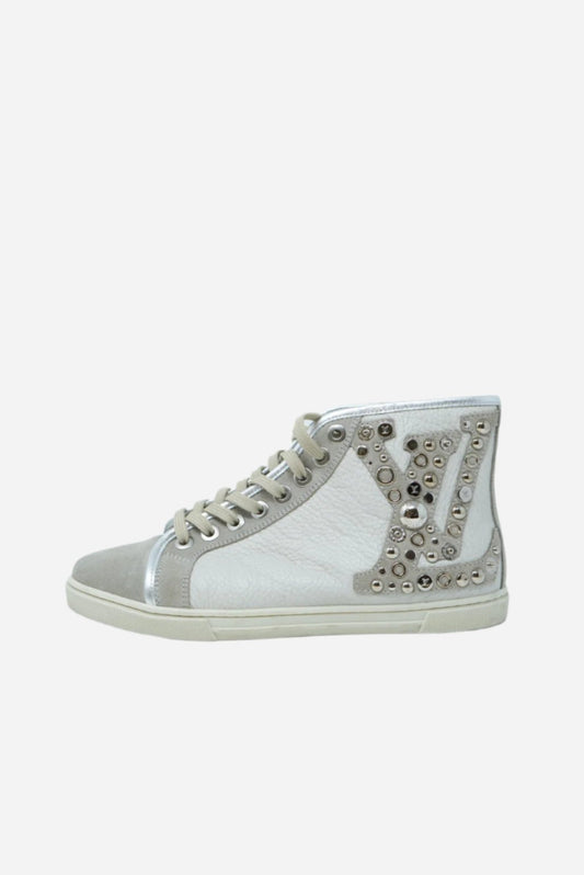 Louis Vuitton Leather Studded Trainers NW Size 36.5