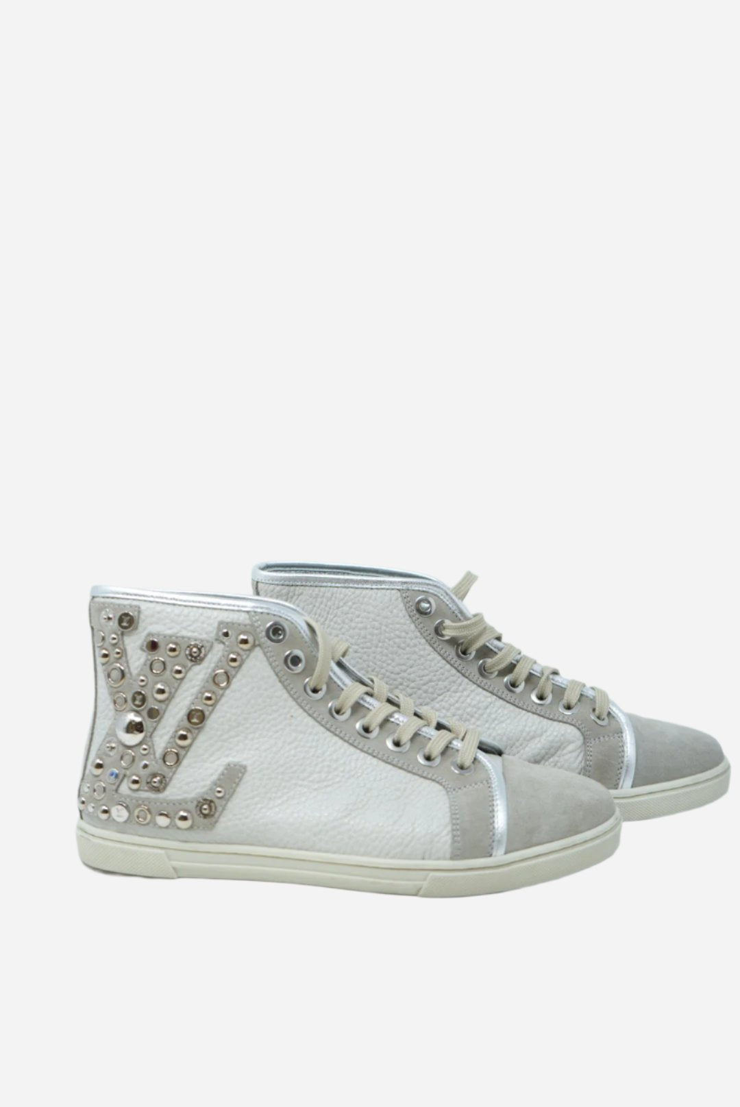 Louis Vuitton Leather Studded Trainers Size 36.5
