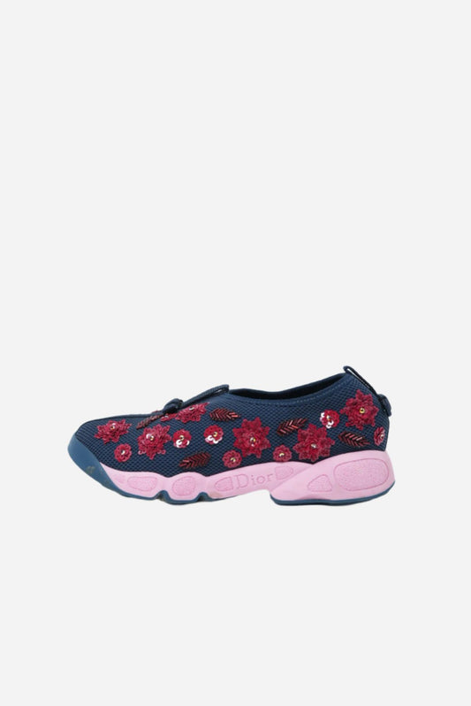 Dior Blue Mesh Embellished Sneakers Size 35