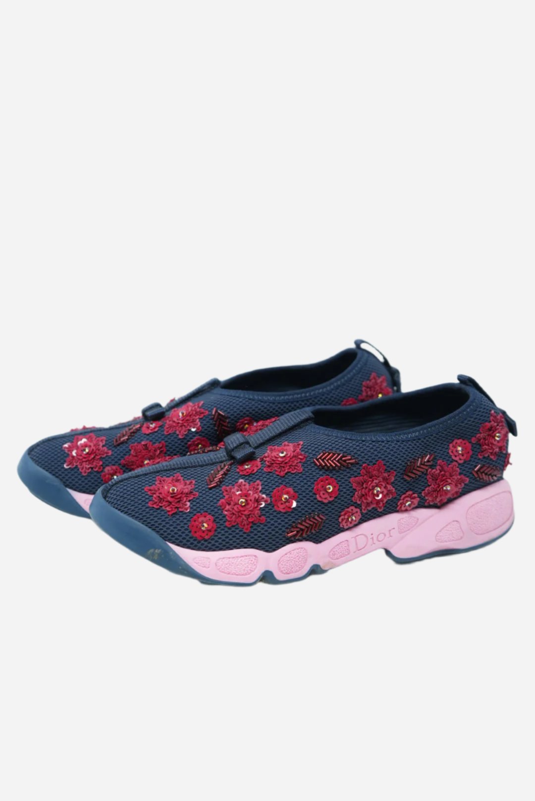 Dior Blue Mesh Embellished Sneakers Size 35