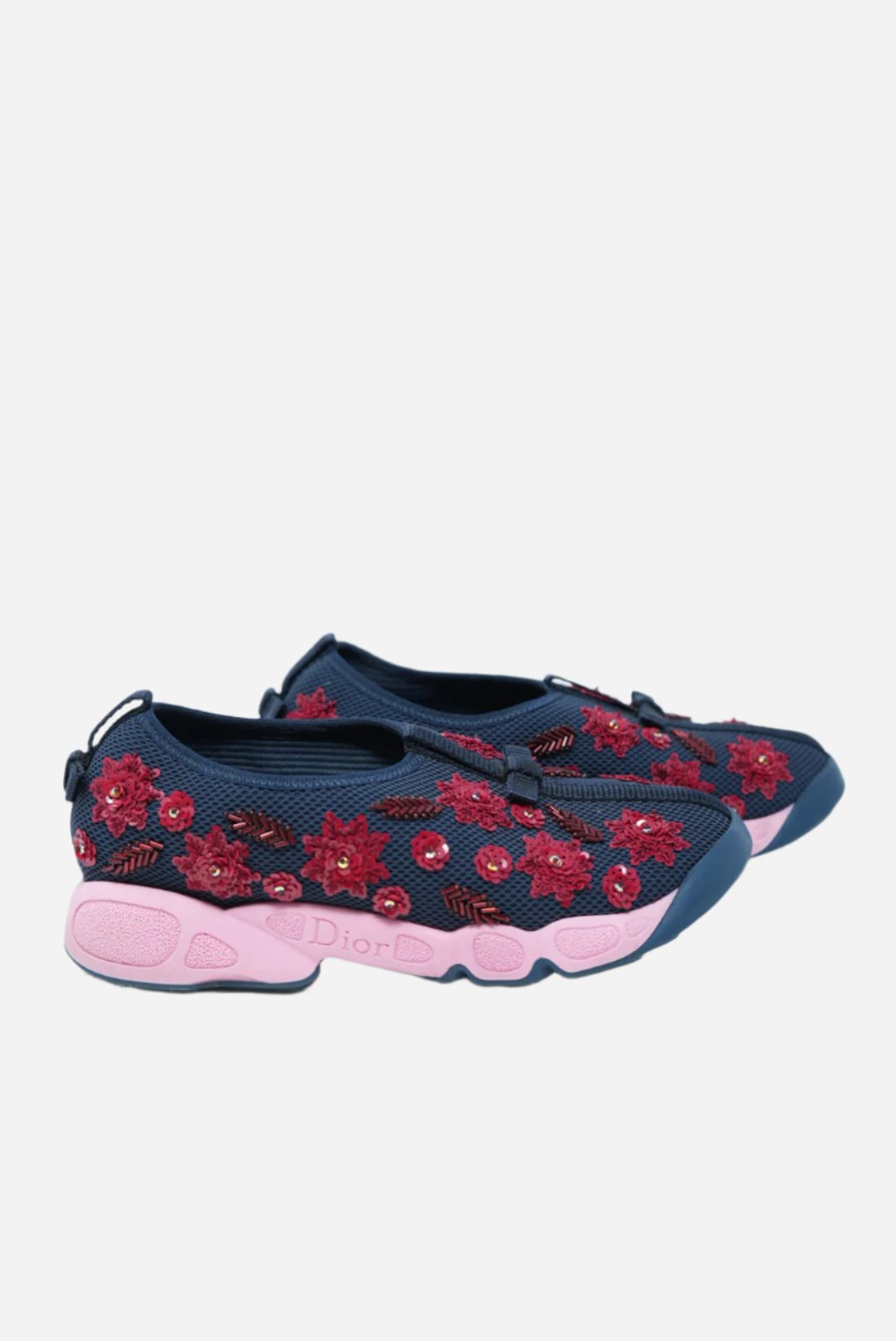 Dior Blue Mesh Embellished Sneakers Size 35