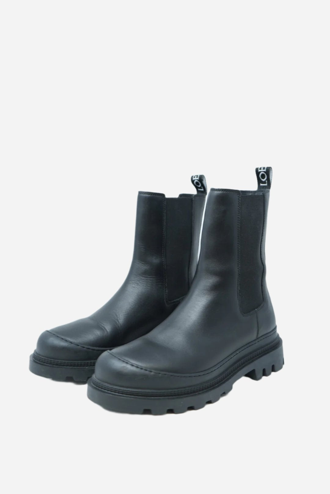 Loewe Black Leather Ankle Boot Chelsea Size 39