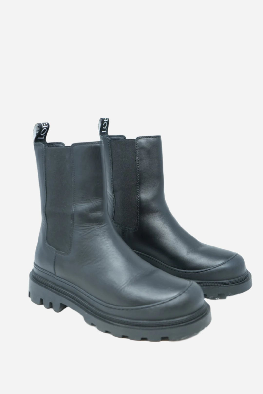 Loewe Black Leather Ankle Boot Chelsea Size 39