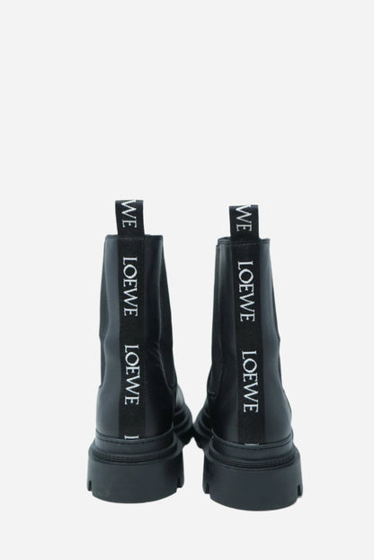Loewe Black Leather Ankle Boot Chelsea Size 39