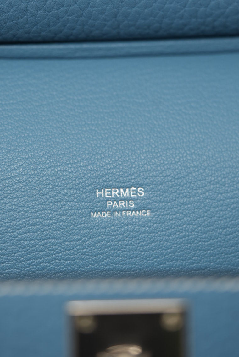 Hermes Jypsiere 28 Blue Shoulder Bag T 2015