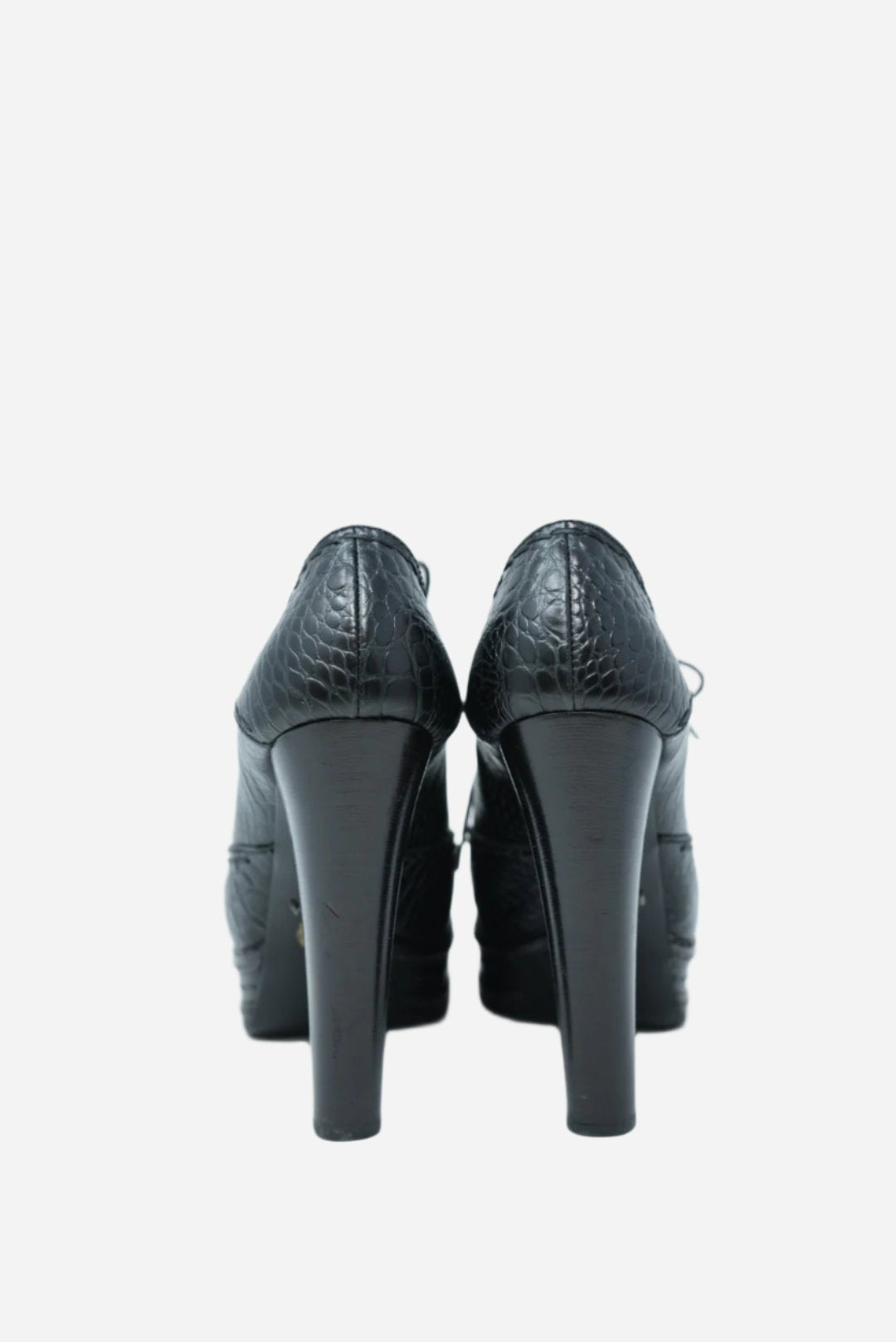Prada Platform Heeled Ankle Boots Size 37.5