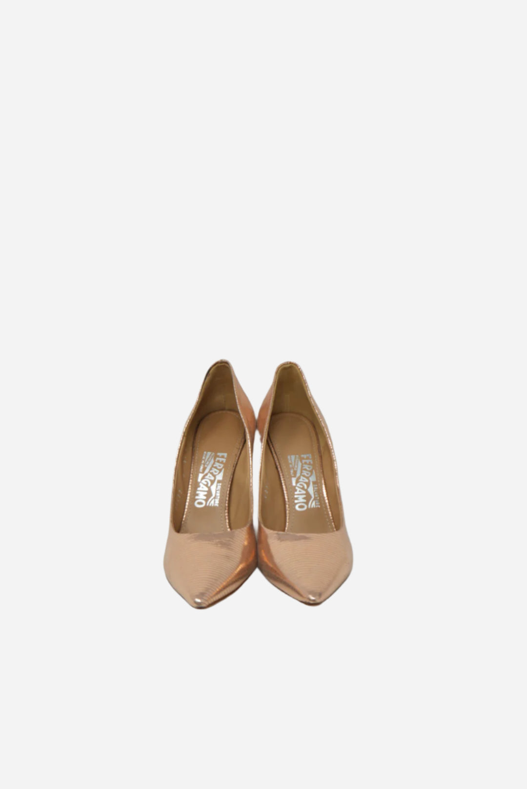 Salvatore Ferragamo Gold Pointed Heels