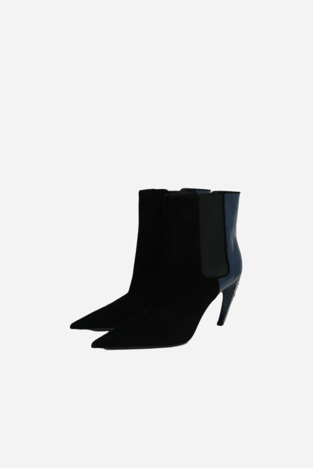 Louis Vuitton Velvet/Patent Crystal Ankle Boots NW