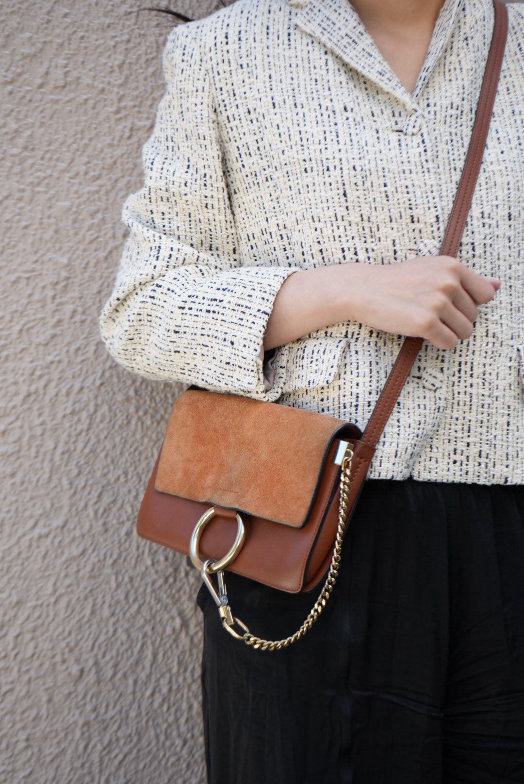 Chloe Caramel Mini Faye Crossbody