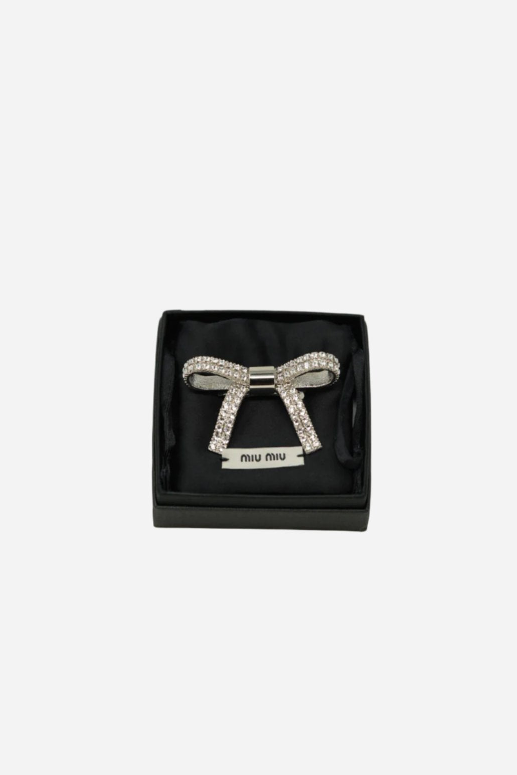 MiuMiu Crystal Bow Barrette W/box
