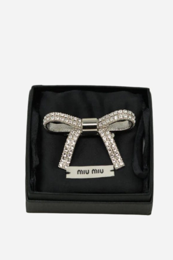 MiuMiu Crystal Bow Barrette