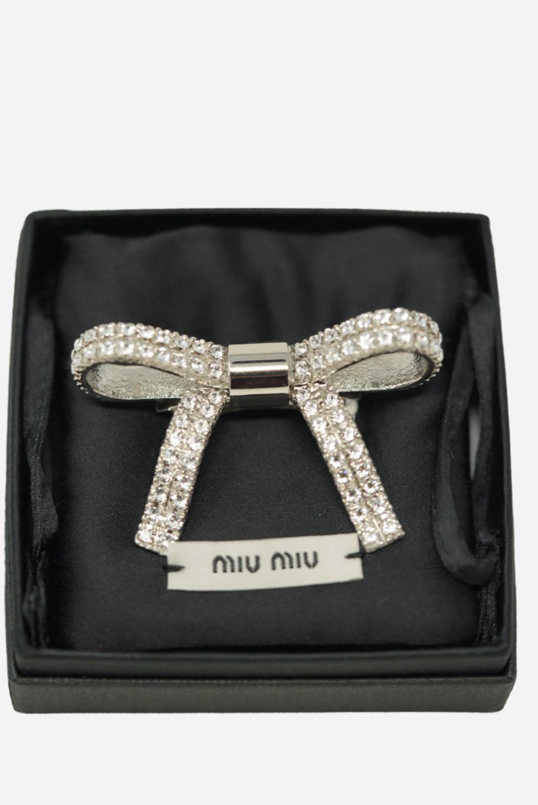 MiuMiu Crystal Bow Barrette W/box