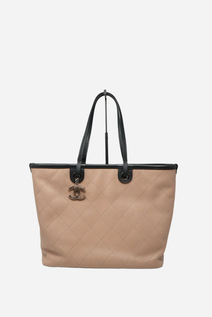 Pre-Owned Chanel Quilted Caviar Shopping Tote 2014