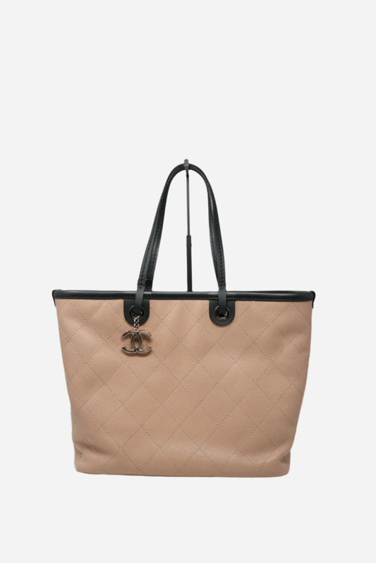 Pre-Owned Chanel Quilted Caviar Shopping Tote 2014