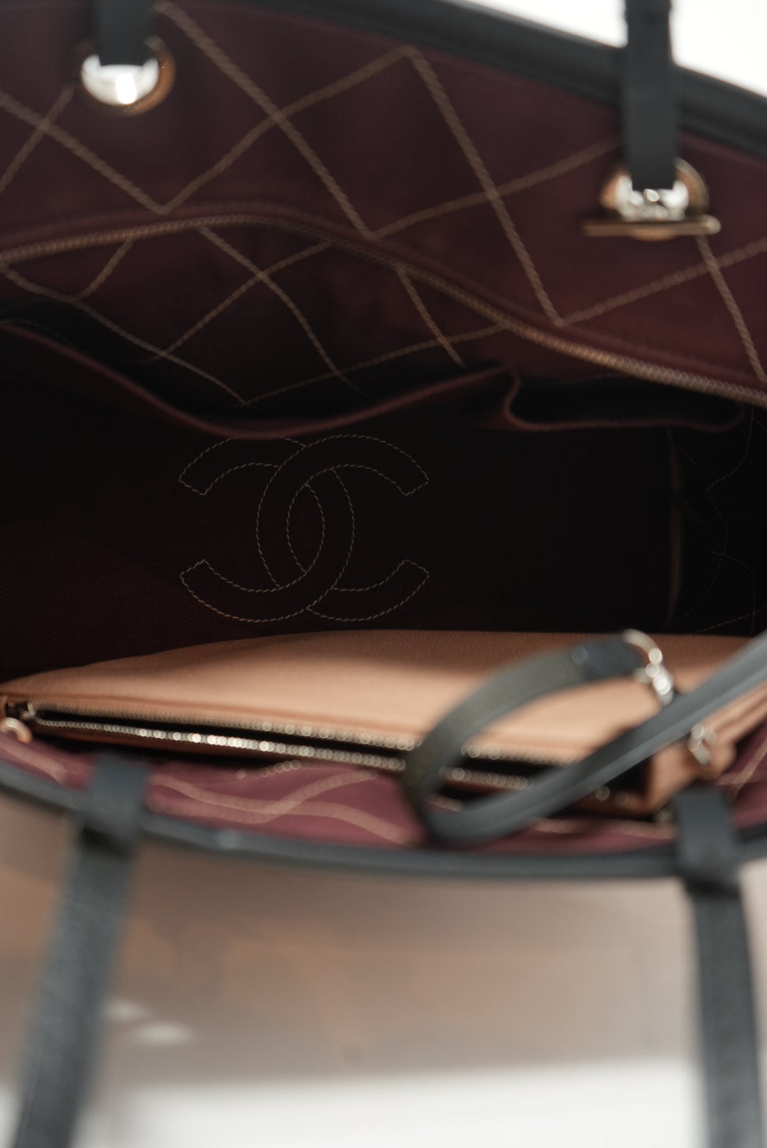 Pre-Owned Chanel Quilted Caviar Shopping Tote 2014