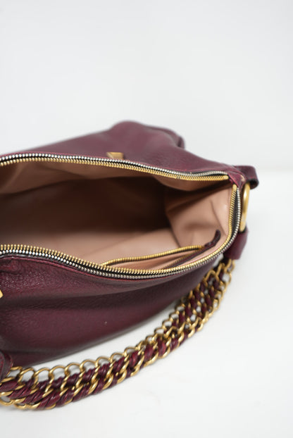 Prada Zip Leather Hobo Bag Replaced Lining