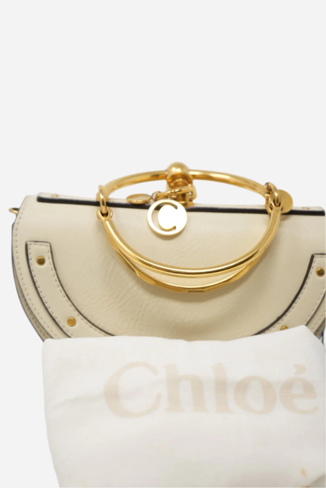 Chloe White Leather Nile Handbag