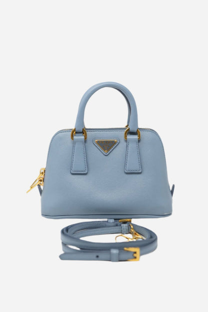 Prada Mini Saffiano Handbag Blue