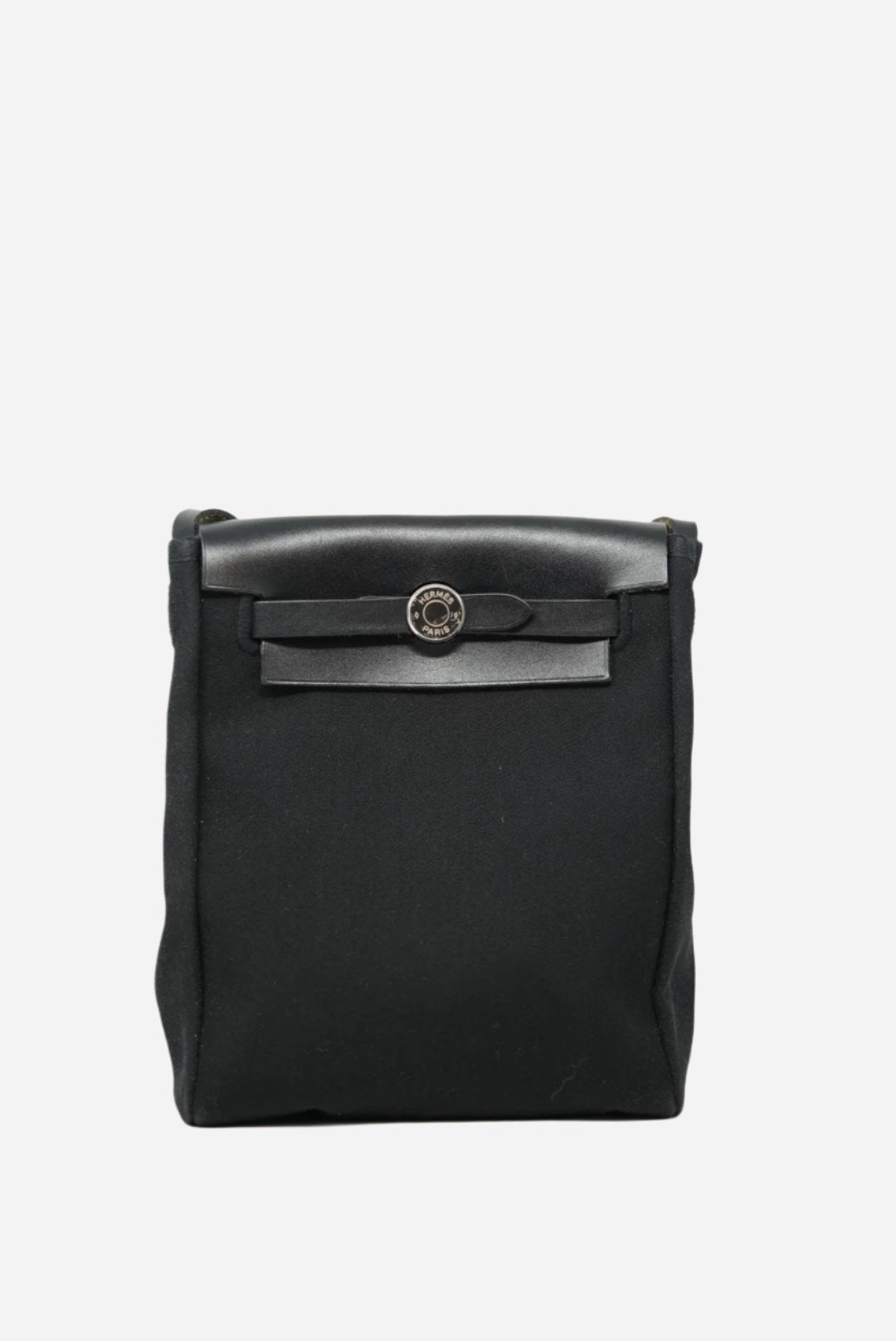 Hermes 2004 Mini Herbag Canvas black W/extra blue pouch-Square H