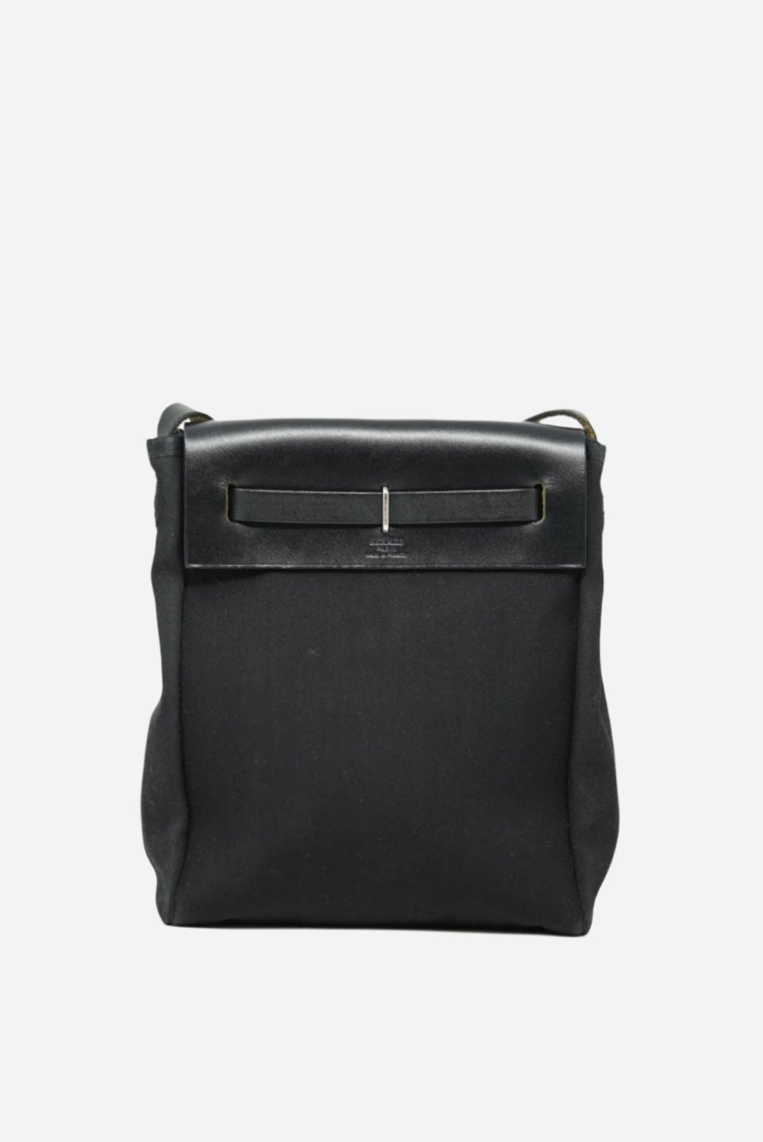 Hermes 2004 Mini Herbag Canvas black W/extra blue pouch-Square H