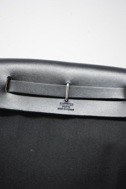 Hermes 2004 Mini Herbag Canvas black W/extra blue pouch-Square H