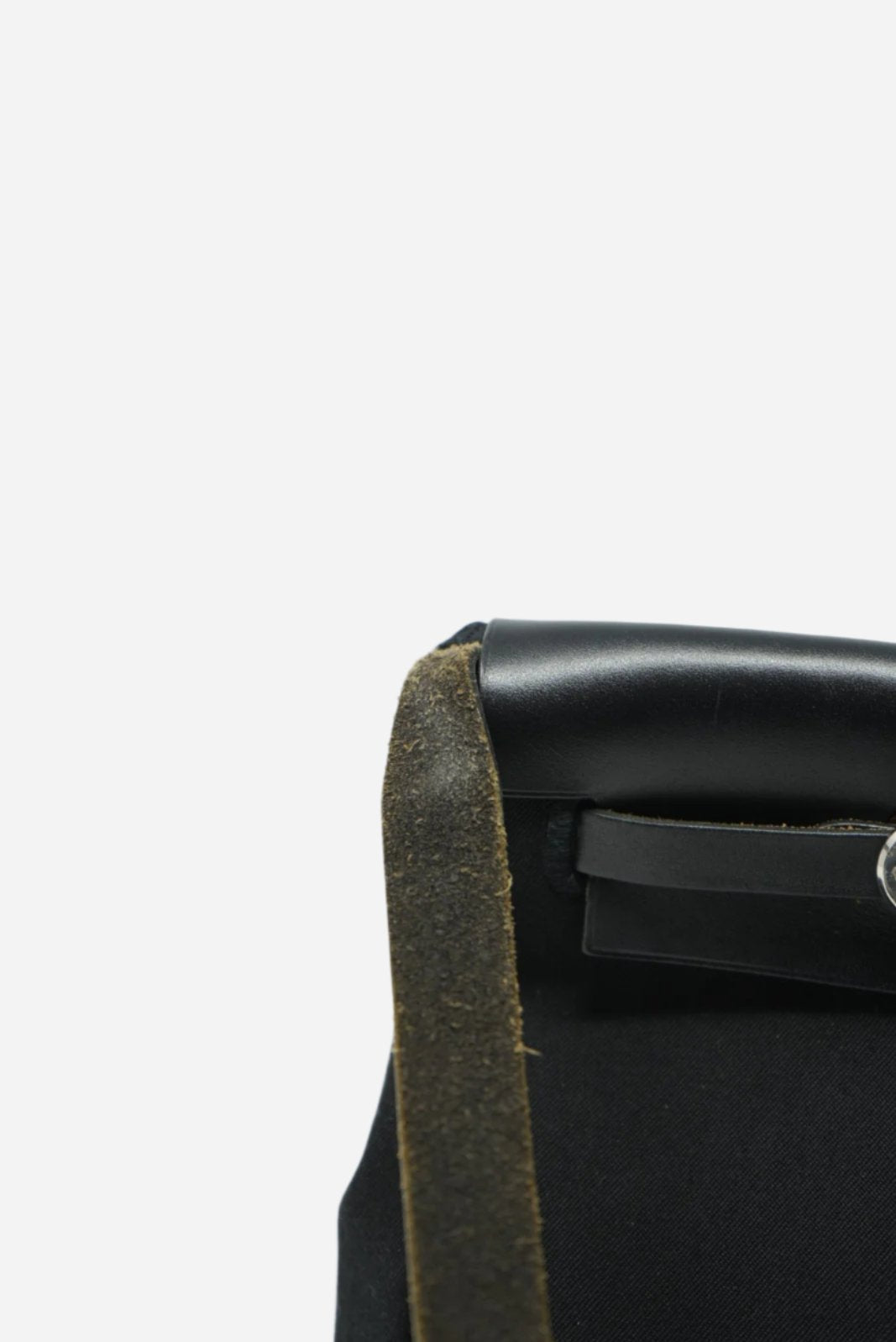 Hermes 2004 Mini Herbag Canvas black W/extra blue pouch-Square H