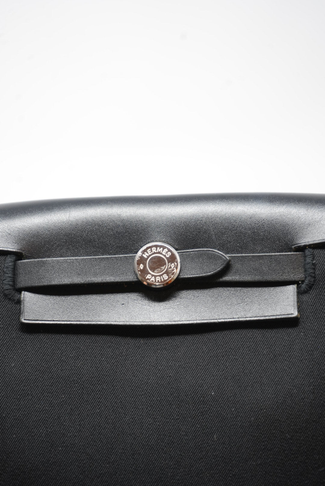 Hermes 2004 Mini Herbag Canvas black W/extra blue pouch-Square H